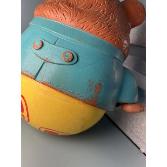 Vintage 1969 Fisher Price Roly Poly Bear Toy – Rolling Wobbly Bear Collectible - Picture 6 of 11